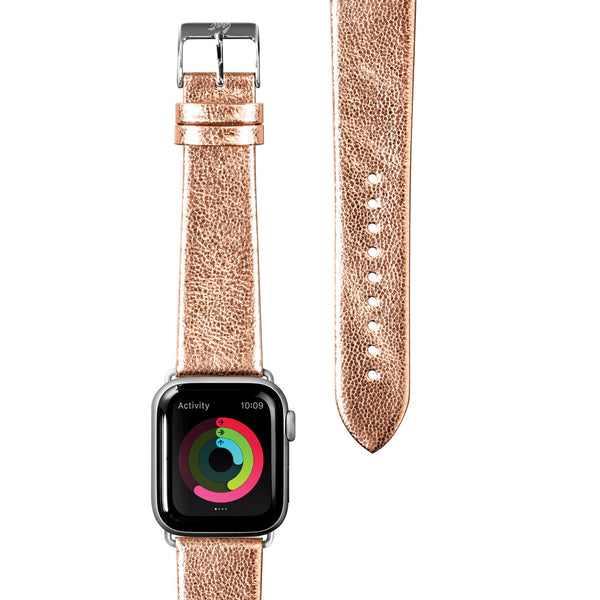 METALLIC Leather Watch Strap for Apple Watch Series 1-9 & SE & ULTRA